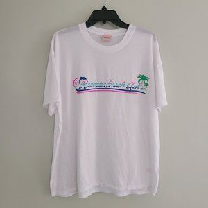 NWT 100% Supima Cotton Bloomies Beach Club Short Sleeve Crewneck T Shirt White